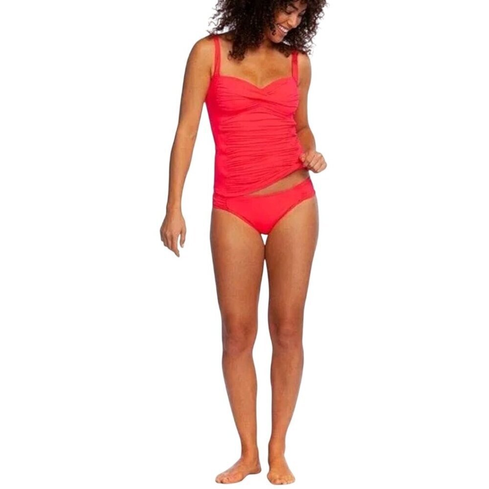 La Blanca Watermelon Island Goddess Twist Front Tankini Size 10